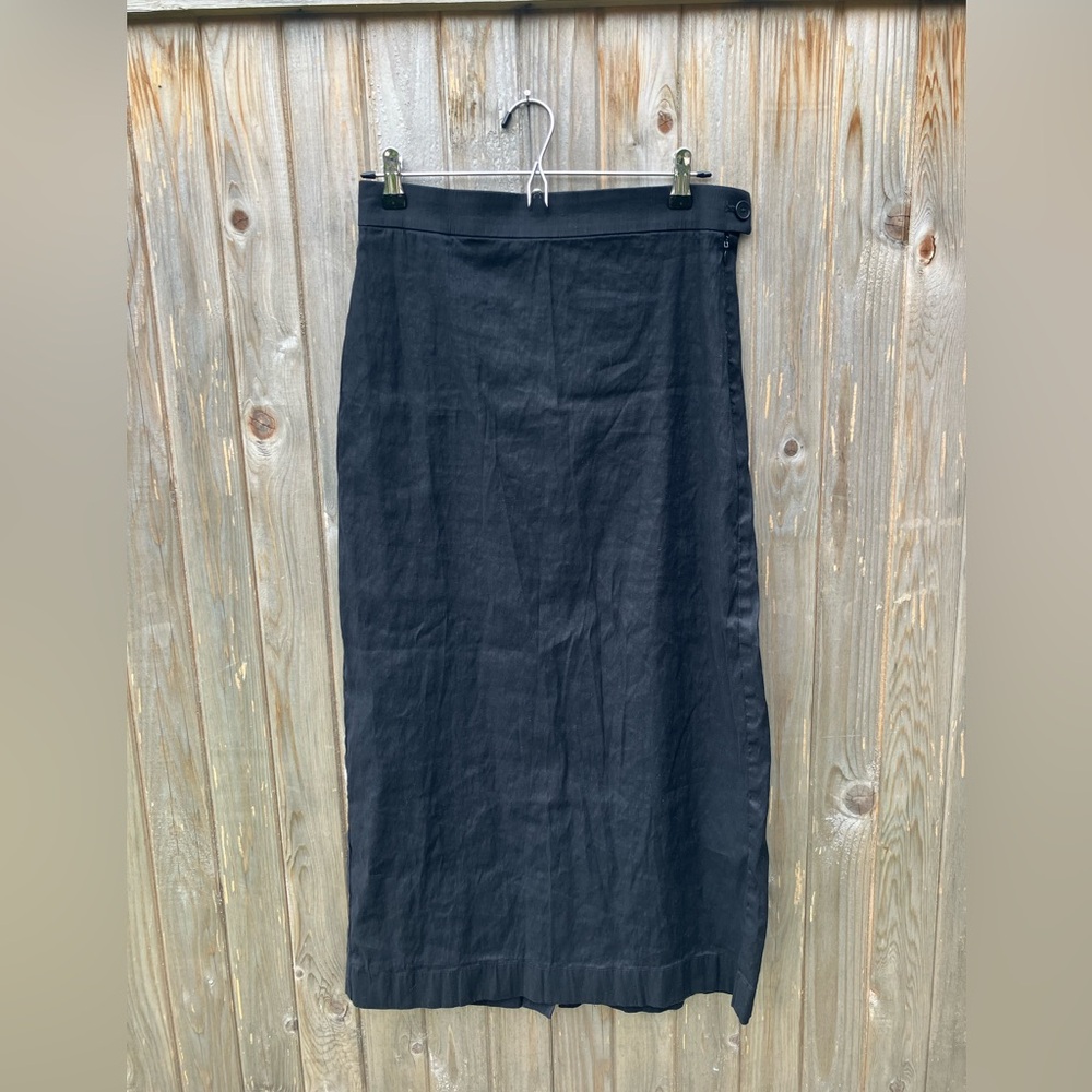 Classic Black Maxi Skirt - Women's Linen Blend